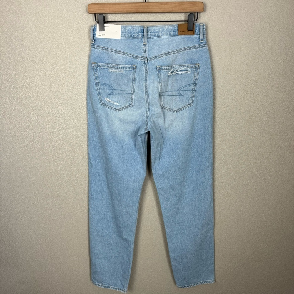 American Eagle NWT Women’s Distressed High-Rise Mom Straight Jeans - Picture 9 of 11